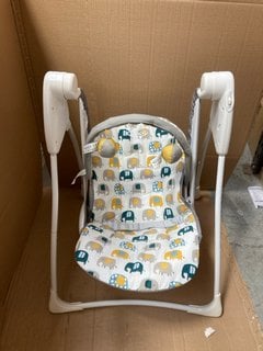 GRACO SWING SEAT IN ELEPHANT PRINT: LOCATION - H13