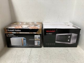 2 X ASSORTED SHARP AND RUSSELL HOBBS MICROWAVES: LOCATION - H17