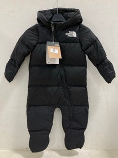 THE NORTH FACE CHILDRENS ZIP UP PUFFER JACKET IN BLACK SIZE: 6 - 12 MNTHS - RRP £145: LOCATION - E1