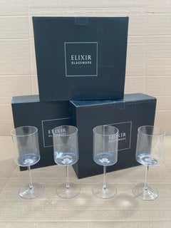 4 X ELIXIR GLASSWARE 4 PIECE OPULENT WINE GLASSES: LOCATION - F3