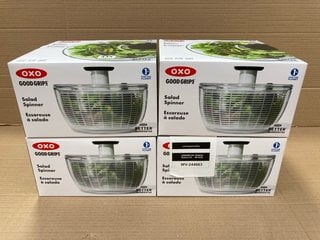 4 X OXO GOOD GRIPS SALAD SPINNERS: LOCATION - F4