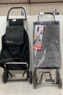 2 X ROLSTER WHEELED SHOPPING BAGS IN BLACK AND GREY: LOCATION - F6