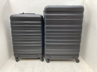 3 X ASSORTED SIZED JOHN LEWIS AND PARTNERS HARDSHELL TRAVEL SUITCASES: LOCATION - F6