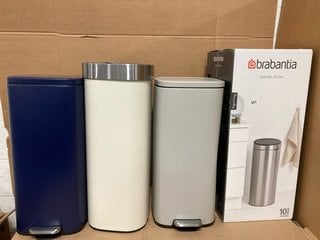 4 X ASSORTED WASTE BINS TO INCLUDE BRABANTIA 30L TOUCH BIN: LOCATION - G10