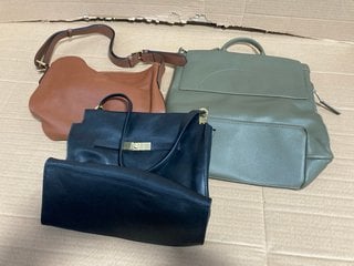 3 X ASSORTED JOHN LEWIS AND PARTNERS BAGS TO INCLUDE LEATHER ADJUSTABLE SHOULDER BAG IN BROWN COMBINED - RRP £296: LOCATION - G9