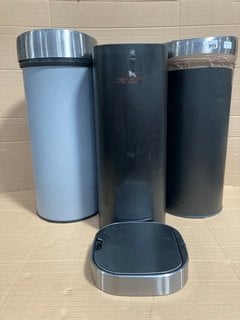 3 X ASSORTED JOHN LEWIS AND PARTNERS STAINLESS STEEL WASTE BINS: LOCATION - G9