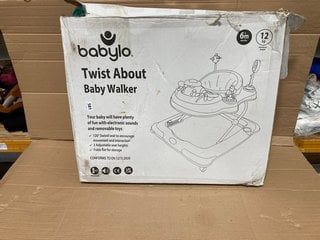 BABYLO TWIST ABOUT BABY WALKER TO INCLUDE CHILDRENS HIGH CHAIR PLASTIC TRAY IN WHITE: LOCATION - G7