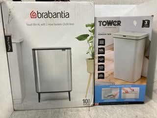 2 X ASSORTED TOWER AND BRABANTIA WASTE BINS: LOCATION - G4