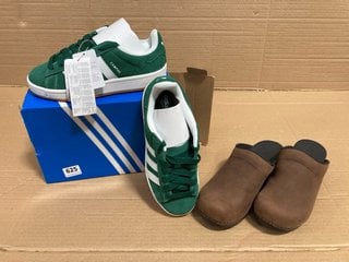 2 X ASSORTED SHOES TO INCLUDE ADIDAS CAMPUS 00S J LACE UP TRAINERS IN GREEN SIZE: 5: LOCATION - G2