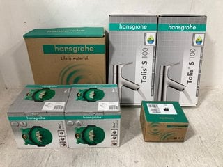 5 X ASSORTED HANSGROHE ITEMS TO INCLUDE 2 X TALIS S 100 BASIN MIXERS: LOCATION - G1