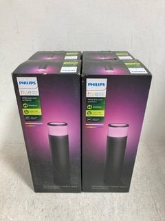 4 X PHILIPS HUE OUTDOOR WHITE AND COLOUR AMBIANCE LIGHTS: LOCATION - G0