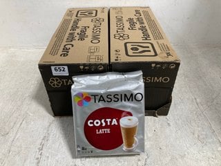 2 X BOXES OF TASSIMO COSTA LATTE COFFEE PODS 5 X 223G BB: 04/25: LOCATION - G0