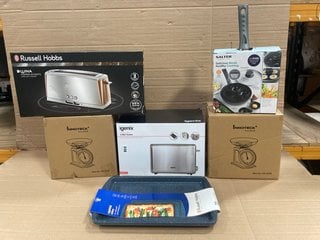 QTY OF ASSORTED HOUSE HOLD ITEMS TO INCLUDE INGENIX STAINLESS STEEL 2 SLICE TOASTER: LOCATION - F12