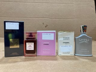 5 X ASSORTED PERFUMES TO INCLUDE TOM FORD VELVET ORCHID 100ML PERFUME (SEALED): LOCATION - F14