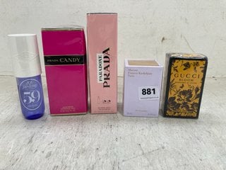 5 X ASSORTED WOMENS PERFUMES TO INCLUDE GUCCI BLOOM 50ML PERFUME (SEALED): LOCATION - E15