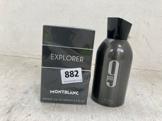 AFNAN 9PM 100ML PERFUME TO INCLUDE MONT BLANC EXPLORER 100ML PERFUME (SEALED): LOCATION - E15