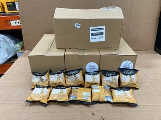 4 X BOXES OF YORKSHIRE CRISPS NATURAL SEA SALT LUXURY HAND COOKED CRISPS 20G BB: 03/25: LOCATION - E11