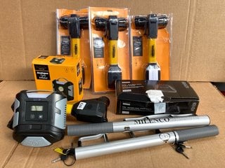 QTY OF ASSORTED VEHICLE ITEMS TO INCLUDE 5 X T - BAR STEERING LOCKS WITH ALARMS: LOCATION - E10