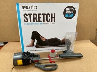 HOMEDICS STRETCH THE BACK STRETCHING MAT TO INCLUDE STEAM CLEANER IN RED AND GREY: LOCATION - E9