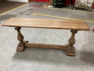 RUSTIC STYLE LARGE CONSOLE TABLE IN NATURAL RUSTIC OAK FINISH: LOCATION - B2