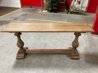 RUSTIC STYLE LARGE CONSOLE TABLE IN NATURAL RUSTIC OAK FINISH: LOCATION - B2