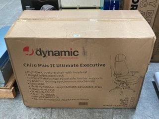 DYNAMIC OFFICE SOLUTIONS CHIRO PLUS II ULTIMATE EXECUTIVE OFFICE CHAIR IN BLACK - RRP £1042: LOCATION - D4