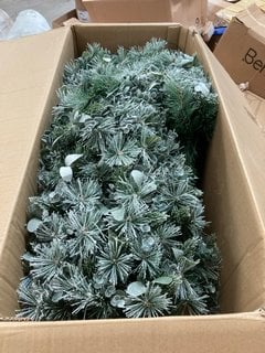 SMALL PRE LIT CHRISTMAS TREE TOP SECTION IN SNOWY NATURAL GREEN FINISH: LOCATION - C9