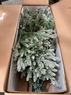 JULIEN MACDONALD FLOCKED STYLE CHRTISTMAS TREE IN SNOWY NATURAL GREEN DESIGN: LOCATION - C9