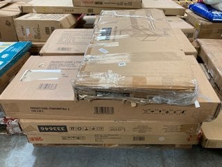 PALLET OF ASSORTED FLAT PACK FURNITURE TO INCLUDE VIDA DESIGNS ARLINGTON COFFEE TABLE IN GREY AND OAK FINISH: LOCATION - A7 (KERBSIDE PALLET DELIVERY)