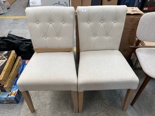 PAIR OF JOHN LEWIS & PARTNERS MARGOT DINING CHAIRS IN NATURAL AND WOOD LEG FINISH - RRP £229: LOCATION - D4