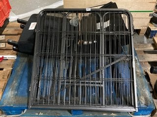 PALLET OF ASSORTED ITEMS TO INCLUDE LARGE PET CAGE IN GUNMETAL STEEL FINISH: LOCATION - A6 (KERBSIDE PALLET DELIVERY)