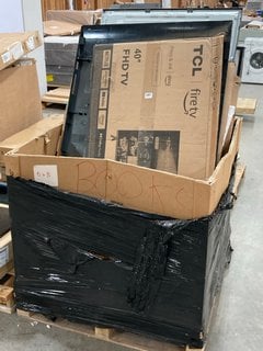 PALLET OF ASSORTED TV'S (PLEASE NOTE SPARES & REPAIRS ONLY - PCB BOARDS REMOVED): LOCATION - A3 (KERBSIDE PALLET DELIVERY)