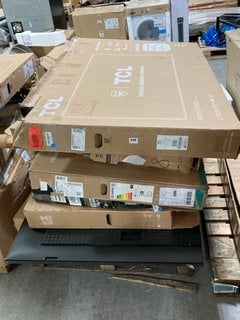 PALLET OF ASSORTED TVS - PCB BOARDS REMOVED SPARES AND REPAIRS - TVS TO INCLUDE TCL 4K HDR 55" MODEL : 55P639KX7: LOCATION - A3 (KERBSIDE PALLET DELIVERY)