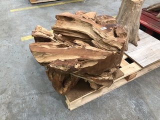 LEAF ROUND STYLE COFFEE TABLE BASE IN NATURAL RUSTIC BRACHED TREE DESIGN: LOCATION - D7 (KERBSIDE PALLET DELIVERY)