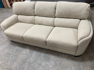 GIANNA 3 SEATER LEATHER SOFA IN LIGHT PUTTY - RRP £1999: LOCATION - C4