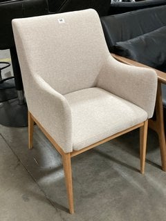 JOHN LEWIS & PARTNERS CARA DINING ARMCHAIR IN NATURAL FABRIC AND OAK FINISH - RRP £262: LOCATION - B7