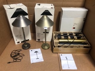 2 X JOHN LEWIS & PARTNERS TALBOT TABLE LAMPS TO ALSO INCLUDE JOHN LEWIS & PARTNERS SWIVEL INTEGRATED LED UPLIGHTER: LOCATION - BR1