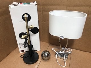 3 X ASSORTED JOHN LEWIS & PARTNERS LIGHTS TO INCLUDE TOM CHROME TABLE LAMP: LOCATION - BR1