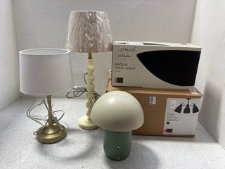 5 X ASSORTED JOHN LEWIS & PARTNERS LIGHTS TO INCLUDE REVIVAL 3 LIGHT SEMI FLUSH CEILING LIGHT: LOCATION - BR10