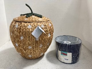 LITTLE HOME AT JOHN LEWIS STARDUST LAMPSHADE IN NAVY TO ALSO INCLUDE LITTLE HOME AT JOHN LEWIS STRAWBERRY HYACINTH STORAGE BASKET: LOCATION - BR15