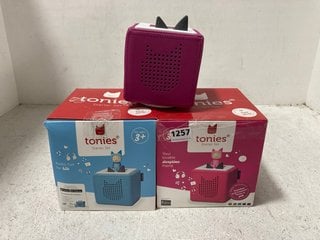 3 X TONIES AUDIO FUN FOR KIDS STARTER SETS IN PINK/BLUE: LOCATION - BR16