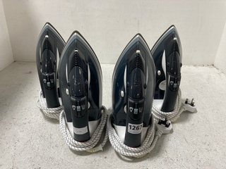 4 X JOHN LEWIS & PARTNERS STEAM IRONS IN BLACK: LOCATION - BR17