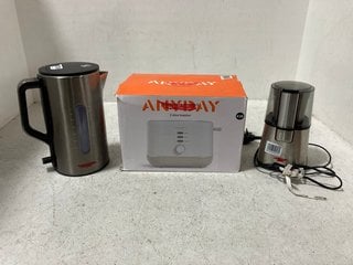 3 X ASSORTED JOHN LEWIS & PARTNERS KITCHEN ITEMS TO INCLUDE COFFEE GRINDER: LOCATION - BR17