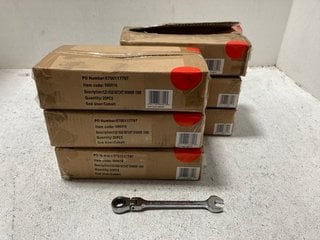 6 X BOXES OF 20 FLEX HEAD 15MM RATCHET SPANNERS: LOCATION - BR17