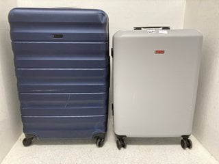 JOHN LEWIS & PARTNERS LARGE HARD SHELL SUITCASE IN BLUE TO INCLUDE JOHN LEWIS & PARTNERS MEDIUM HARD SHELL SUITCASE IN GREY: LOCATION - BT6