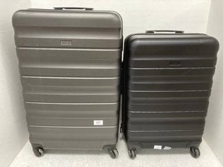 JOHN LEWIS & PARTNERS LARGE HARD SHELL SUITCASE IN CHARCOAL TO INCLUDE JOHN LEWIS & PARTNERS MEDIUM HARD SHELL SUITCASE IN BLACK: LOCATION - BT6