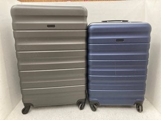 JOHN LEWIS & PARTNERS LARGE HARD SHELL SUITCASE IN CHARCOAL TO INCLUDE JOHN LEWIS & PARTNERS MEDIUM HARD SHELL SUITCASE IN BLUE: LOCATION - BT6