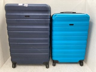 JOHN LEWIS & PARTNERS LARGE HARD SHELL SUITCASE IN BLUE TO INCLUDE JOHN LEWIS & PARTNERS MEDIUM HARD SHELL SUITCASE IN LIGHT BLUE: LOCATION - BT6