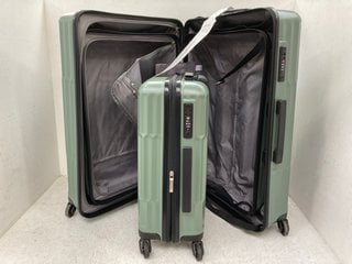 JOHN LEWIS & PARTNERS TAMPA SET OF 3 HARD SHELL SUITCASES IN GREEN RRP - £249: LOCATION - BT6