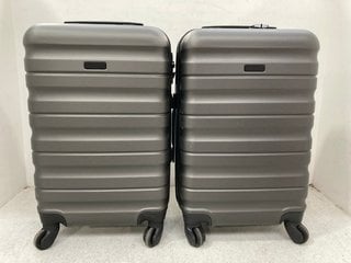 2 X JOHN LEWIS & PARTNERS CABIN SIZE HARD SHELL SUITCASES IN CHARCOAL: LOCATION - BT6